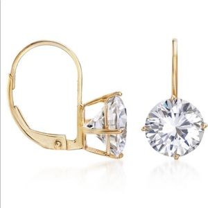 14 kt solid gold earrings with 13mm cz